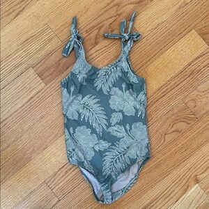 Hermoza Kids One Piece in Teal Leaf Design